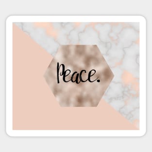 Peace on rose gold pattern Sticker